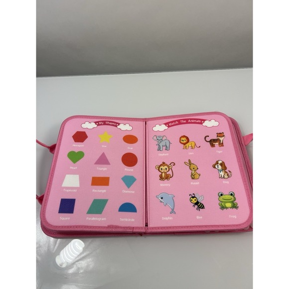 Montessori Hahaland Toddler 3+ Sensory Busy Board Bag Girls Pink Unicorn Travel - Picture 7 of 13